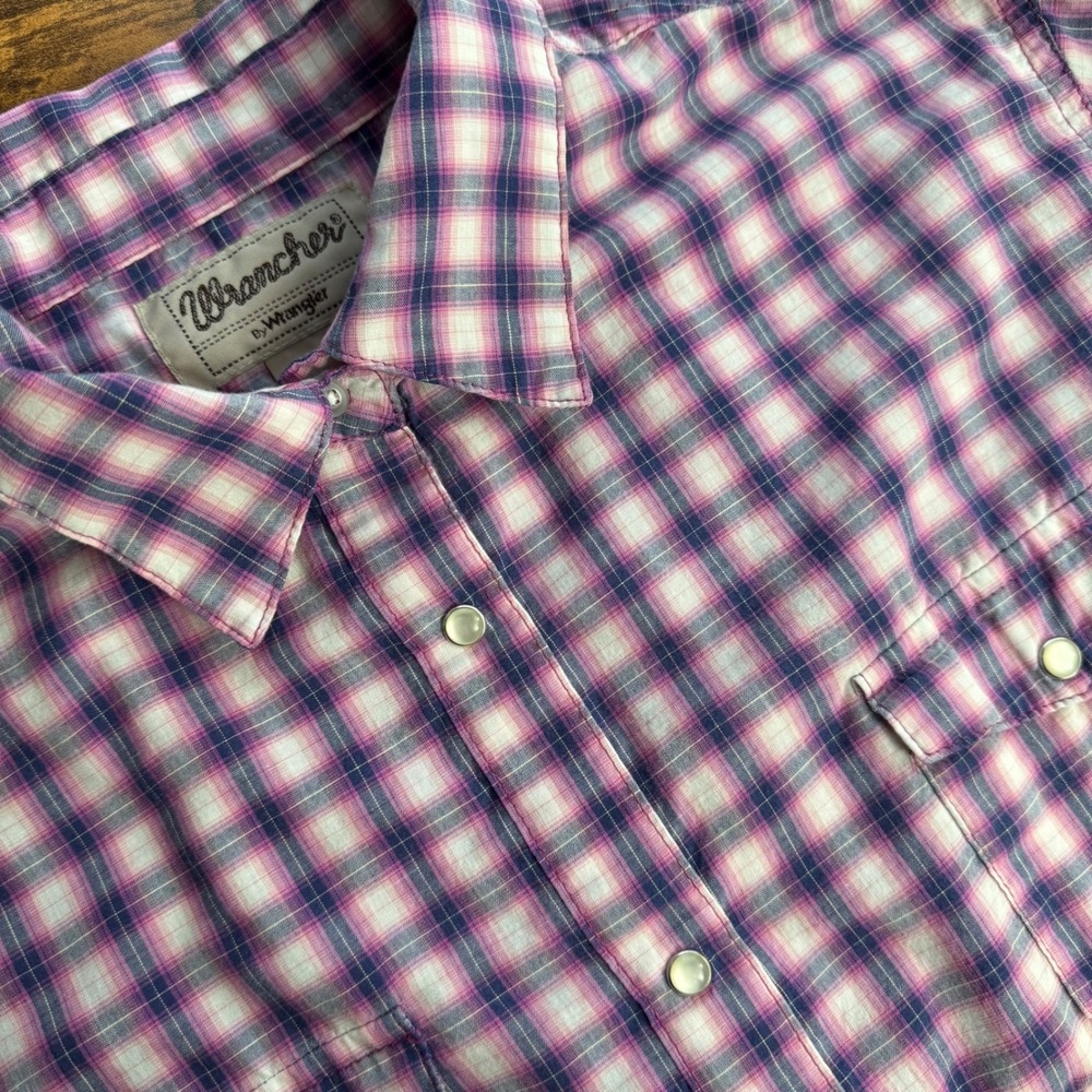 Wrancher by Wrangler Womens XXL Purple Plaid Western Snap Shirt LWR6479
